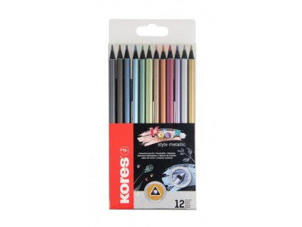 kores kolores stylle metallic pastelky trojhranne metalicke 12 barev super jemne
