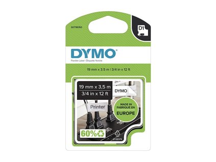 dymo 16958 paska typ d1 ohebny nylon 19mm x 35m cerna na bile s0718050
