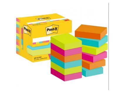 3m post it samolepici blocek poptimistic collection 38x51 mm 12x100 listku