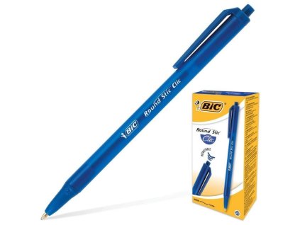 kulickove pero bic round stic clic hrot 1 mm mackaci modre
