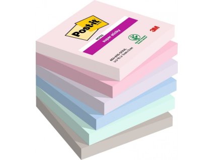 3m post it samolepici blocky super silne soulful colour collection rozmer 76x76 mm 6x90 listku
