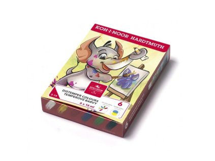 koh i noor 1625 sada 6ks temperovych barev 16 ml motiv slon