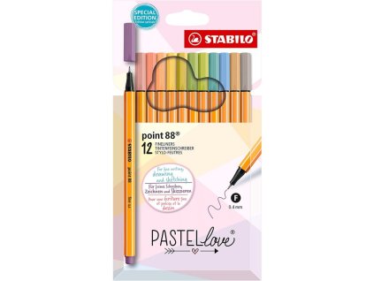 stabilo point 88 pastel love sada 12 pastelovych barev fineliner stopa 04 mm
