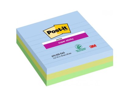 3m post it super sticky oasis samolepici blocky silne lepici 101x101 mm 3x70 listku linkovane