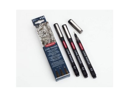 derwent line makers technicke linery line maker sada cernych lineru 3 ks ruzne sire stop