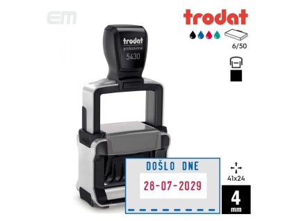 samobarvici razitko trodat 5430 dater printy vyska 4mm datumka s textem doslo dne
