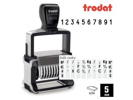 samobarvici cislovaci razitko trodat 55510 vyska 5mm 10 mistne