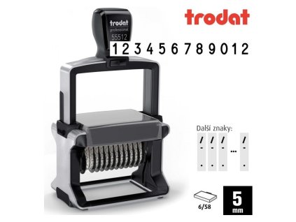 samobarvici cislovaci razitko trodat 55512 vyska 5mm 12 mistne