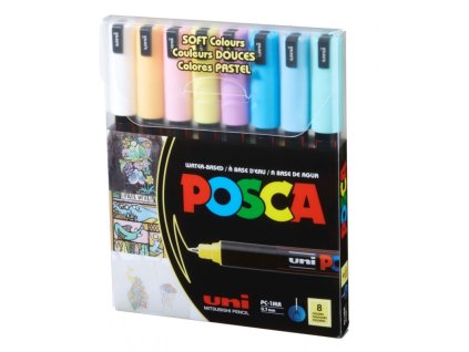 posca uni pc 1mr sada popisovacu tenky hrot 07 mm set 8 ks pastelove barvy