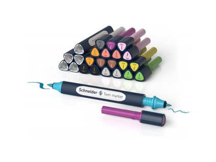 schneider paint it 040 sada oboustrannych popisovacu se 2 hroty mix 27 ks