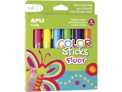 temperove barvy fluorescencni apli v tycince suche 6 barev