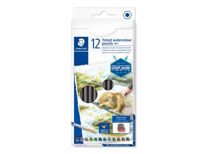 staedtler design journey 14610t c12 sada akvarelovych pastelek s grafitem 12 barev