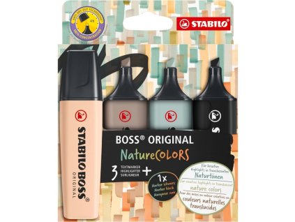 boss original pastel naturecolors zvyraznovac sada 4 barev stopa 2 5 mm