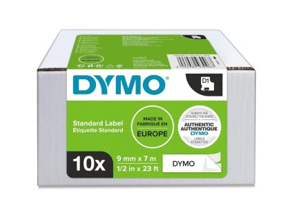 dymo 40913 polyester paska 9mm x 7m typ d1 cerna na bile value pack 10 ks
