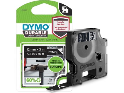dymo 1978365 vinylova paska 12mm x 3m typ d1 bila na cerne