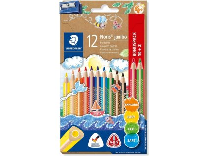 staedtler barevne trojhranne pastelky noris jumbo sada 12 ks