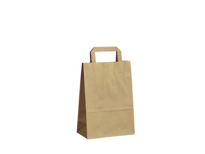 papirova taska mala s plochym uchem 22x10x28 cm hneda do 6 kg