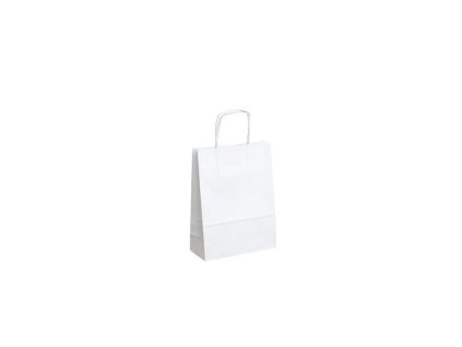 papirova taska mala s kroucenym uchem 18x8x24 cm bila do 5 kg