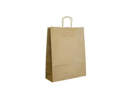 papirova taska stredni s kroucenym uchem 32x12x41 cm hneda do 8 kg