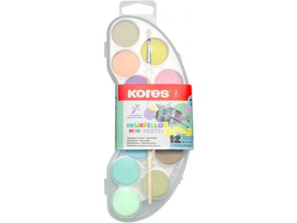 kores akuarellos pastel vodove barvy 12 barev prumer 25 mm