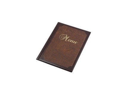 desky na jidelni listek a4 s efektem kuze panta plast hnedy 6 kapes menu