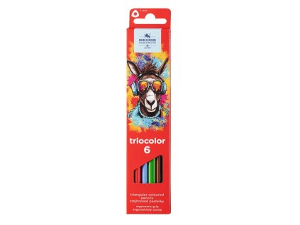 koh i noor 3131 pastelky triocolor trojhranne 6 ks motiv osel