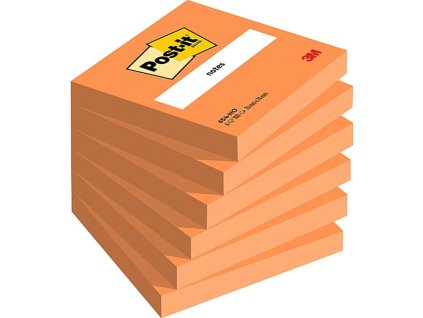 3m post it sticky pink samolepici blocky oranzove rozmer 76x76 mm 6x100 listku