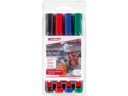 permanentni popisovac edding 300 sada 4ks stopa 15 3 mm kulaty hrot