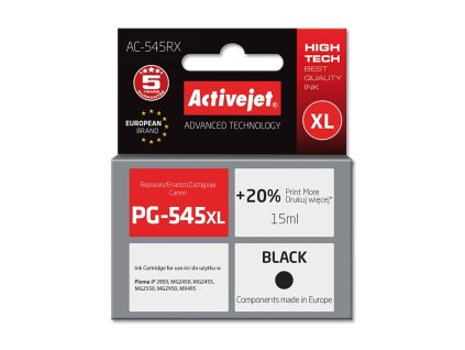 activejet ac 545rx nahrada canon pg 545xl premium 165 ml cerna 400 stran