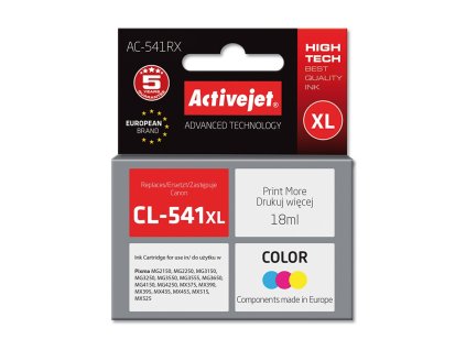 ac 541rx inkoustova cartridge activejet canon cl 541xl barevna 18ml