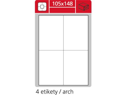 Samolepící etikety bílé SK LABEL STANDARD, 105 x 148 mm, 100 archů