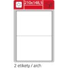Samolepící etikety bílé SK LABEL STANDARD, 210 x 148,5 mm, 100 archů