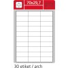 Samolepící etikety bílé SK LABEL STANDARD, 70 x 29,7 mm, 100 archů
