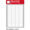Samolepící etikety bílé SK LABEL STANDARD, 48,3 x 16,9 mm, 100 archů