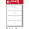 Samolepící etikety bílé SK LABEL STANDARD, 88,9 x 33,8 mm, 100 archů
