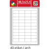 Samolepící etikety bílé SK LABEL STANDARD, 48,5 x 25,4 mm, 100 archů