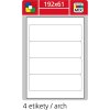 Samolepící etikety bílé SK LABEL STANDARD, 192 x 61 mm, 100 archů