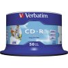 verbatim disk cd r 52x 700mb potiskovatelny wide inkjet printable 50ks spindl