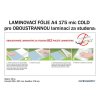 laminovaci folie cold a4 sila 175 micronu pro oboustranou laminaci za studena