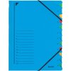 Leitz třídicí desky s gumičkou A4, modré, 12 dílů