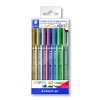 staedtler 8323 sada 6 ks dekoracni popisovace metalicke cerny liner