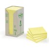 3m post it samolepici recyklovany blocek 654 1t rozmer 76x76 mm 16x100 listku zlute barvy