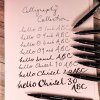 uni ball pin calligraphy sada 8 ks lineru cerna