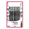 uni ball pin calligraphy sada 8 ks lineru cerna