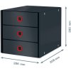 leitz clickstore zasuvkovy box 3 zasuvky kolekce cosy sametove seda