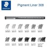 staedtler fineliner 308 cerny pigment liner sada 12 ks ruzne sirky stopy