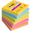 3m post it 654 samolepici blocek super sticky carnival mix barev 76x76 mm silne lepici 6x90 ks