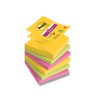 3m post it 654 samolepici blocek super sticky carnival mix barev 76x76 mm silne lepici 6x90 ks