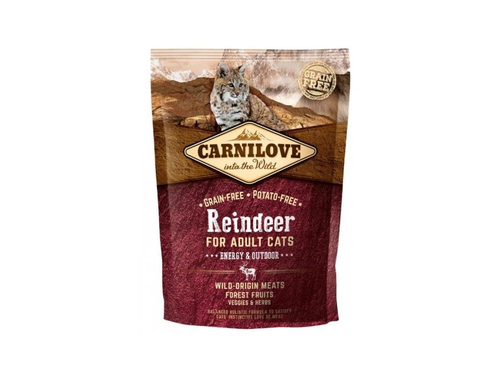 3765 carnilove cat reindeer for adult cats energy outdoor 400g