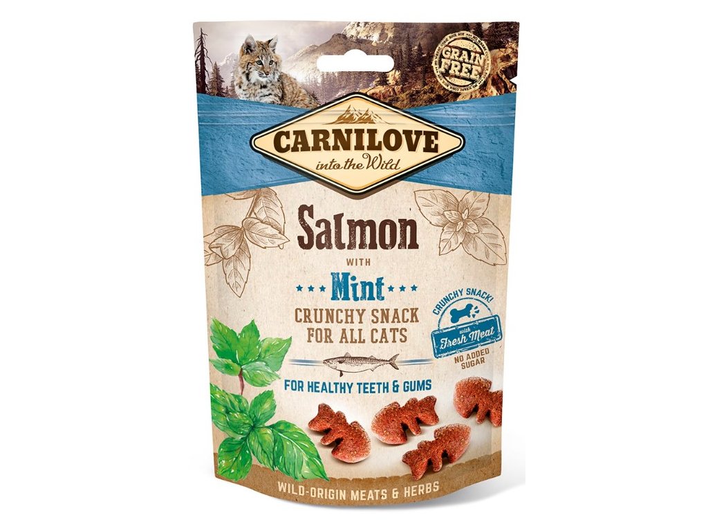 5265 carnilove cat crunchy snack salmon mint 50g